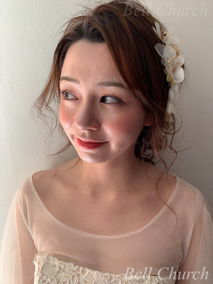 ヘアアクセサリー シルクフラワー ドライフラワー  (3つセット) (BC-H34)｜ウェディングアクセサリー【結婚式　アクセサリー　ヘッドドレス　ヘアアクセサリー】