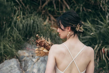小枝アクセサリー パール リーフモチーフ ゴールド (BC-H37)｜ウェディングアクセサリー【結婚式　アクセサリー　ヘッドドレス　ヘアアクセサリー】
