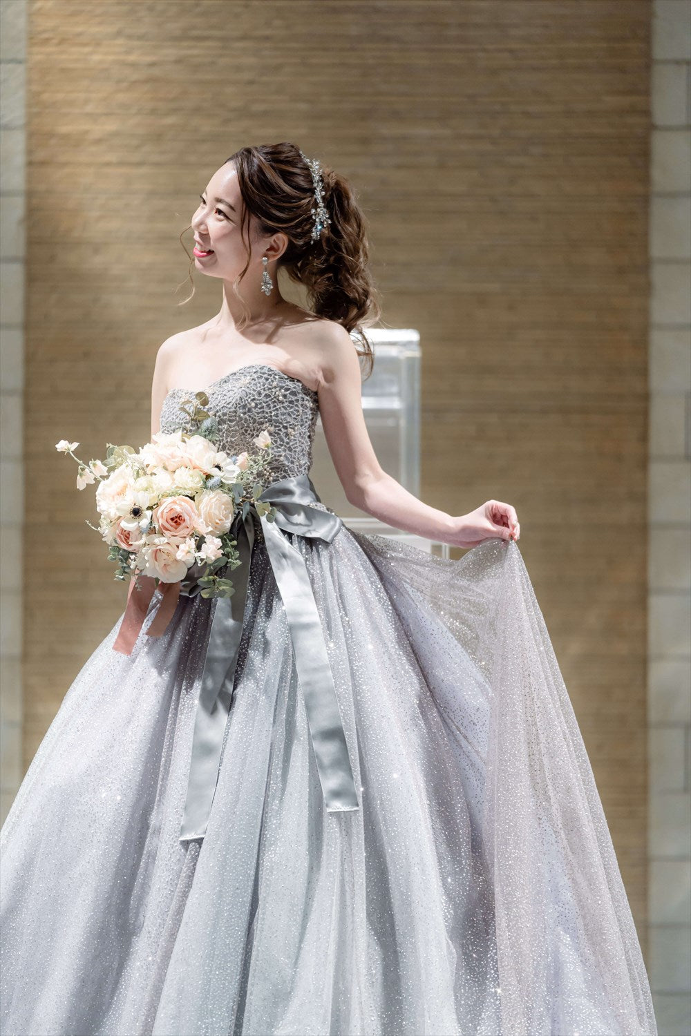 ヘッドドレス コーム ラインストーンとクリスタル シルバー (BC-H38)｜ウェディングアクセサリー【結婚式　アクセサリー　ヘッドドレス　ヘアアクセサリー】