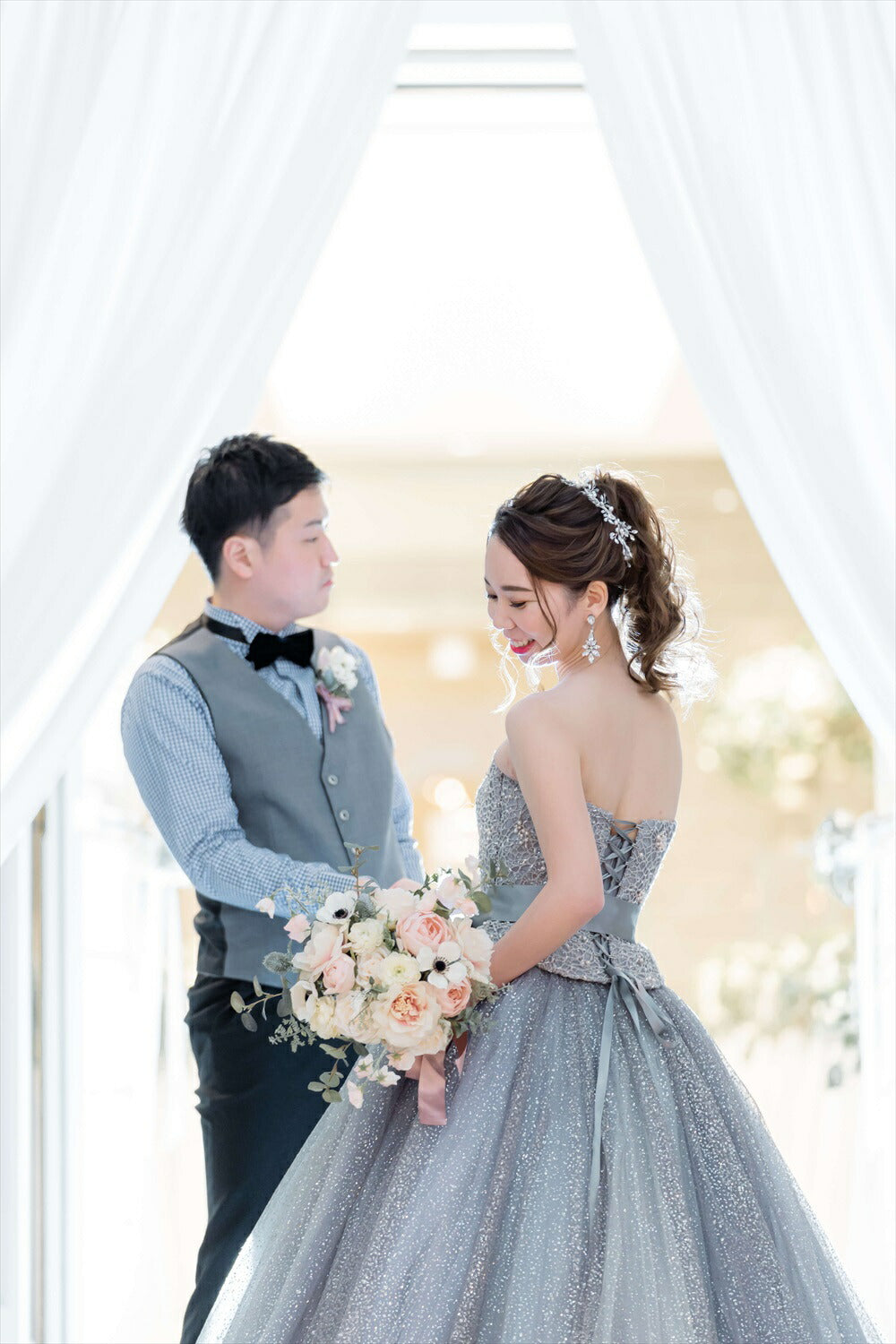 ヘッドドレス コーム ラインストーンとクリスタル シルバー (BC-H38)｜ウェディングアクセサリー【結婚式　アクセサリー　ヘッドドレス　ヘアアクセサリー】