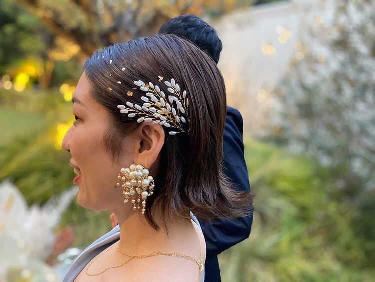 小枝ヘッドピース パール  ゴールド (BC-H39)｜ウェディングアクセサリー【結婚式　アクセサリー　ヘッドドレス　ヘアアクセサリー】