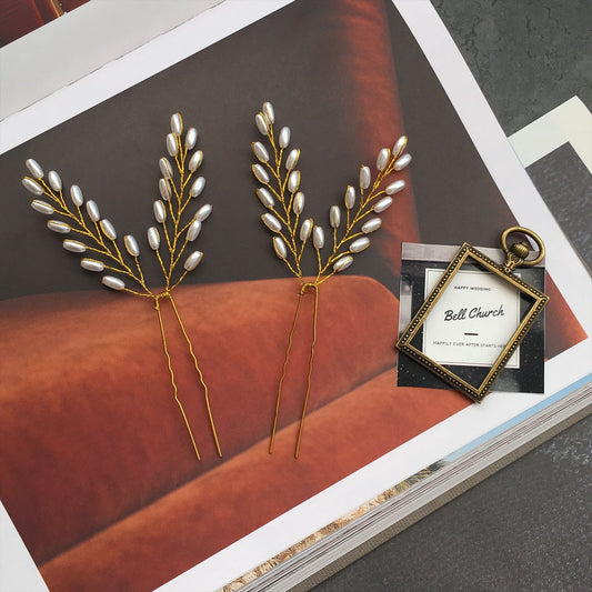 小枝ヘッドピース パール  ゴールド (BC-H39)｜ウェディングアクセサリー【結婚式　アクセサリー　ヘッドドレス　ヘアアクセサリー】