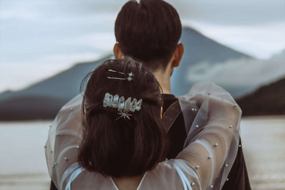 星 月 モチーフ ヘアピン 7本セット｜アンティークゴールド｜ビジュー　(BC-H41)｜ウェディングアクセサリー【結婚式　アクセサリー　ヘッドドレス　ヘアアクセサリー】