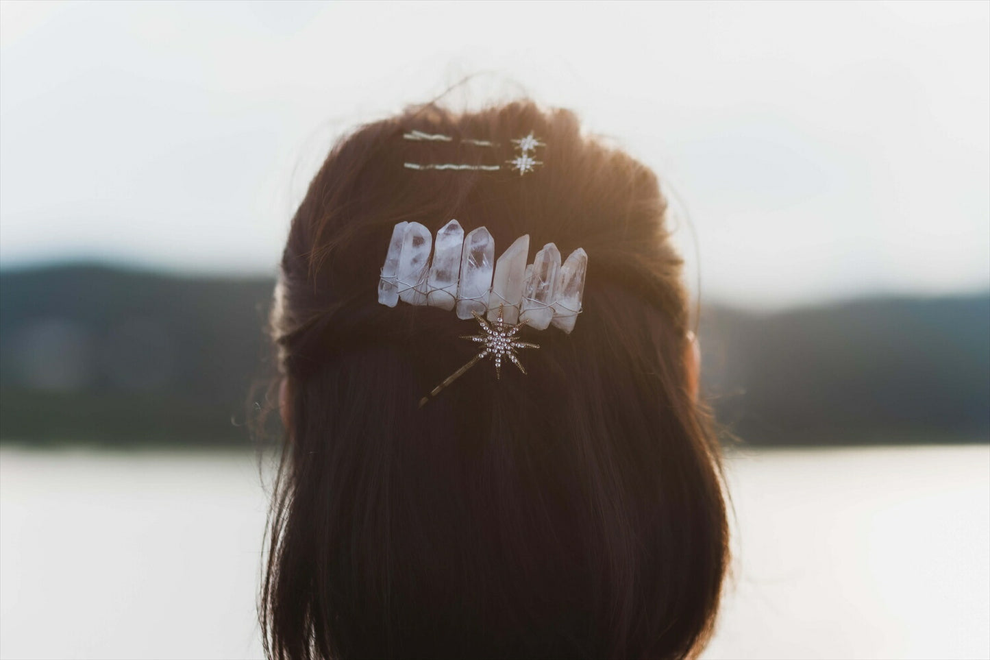 星 月 モチーフ ヘアピン 7本セット｜アンティークゴールド｜ビジュー　(BC-H41)｜ウェディングアクセサリー【結婚式　アクセサリー　ヘッドドレス　ヘアアクセサリー】