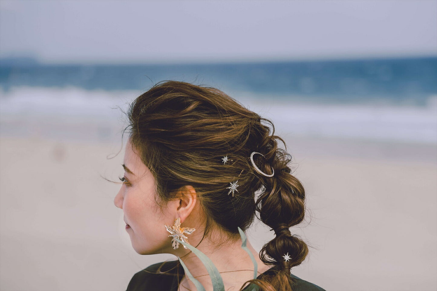 星 月 モチーフ ヘアピン 7本セット｜アンティークゴールド｜ビジュー　(BC-H41)｜ウェディングアクセサリー【結婚式　アクセサリー　ヘッドドレス　ヘアアクセサリー】
