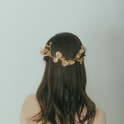 ヘッドドレス お花モチーフ ヴィンテージゴールド (BC-H42)｜ウェディングアクセサリー【結婚式　アクセサリー　ヘッドドレス　ヘアアクセサリー】