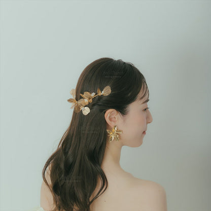 ヘッドドレス お花モチーフ ヴィンテージゴールド (BC-H42)｜ウェディングアクセサリー【結婚式　アクセサリー　ヘッドドレス　ヘアアクセサリー】