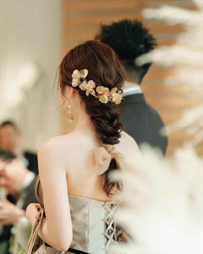 ヘッドドレス お花モチーフ ヴィンテージゴールド (BC-H42)｜ウェディングアクセサリー【結婚式　アクセサリー　ヘッドドレス　ヘアアクセサリー】