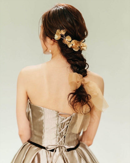 ヘッドドレス お花モチーフ ヴィンテージゴールド (BC-H42)｜ウェディングアクセサリー【結婚式　アクセサリー　ヘッドドレス　ヘアアクセサリー】