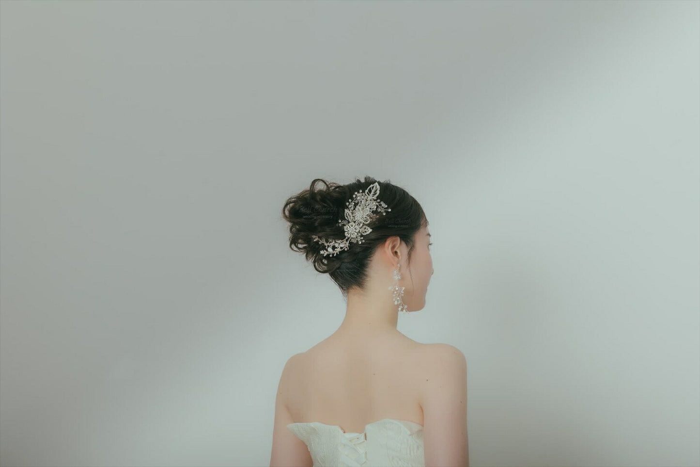 ヘアコーム | 小枝アクセサリー | ジルコニア | お花モチーフ | シルバー | (BC-H49)【結婚式　アクセサリー　ヘッドドレス　ヘアアクセサリー】
