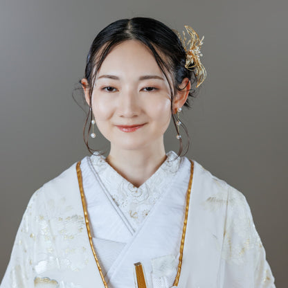 ヘアコーム | お花モチーフ | パール | ゴールド | (BC-H51)【結婚式　アクセサリー　ヘッドドレス　ヘアアクセサリー】