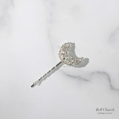 ヘッドピース　4本セット | ビジュー | 星&月モチーフ | シルバー | (BC-H54)【結婚式　アクセサリー　ヘッドドレス　ヘアアクセサリー】