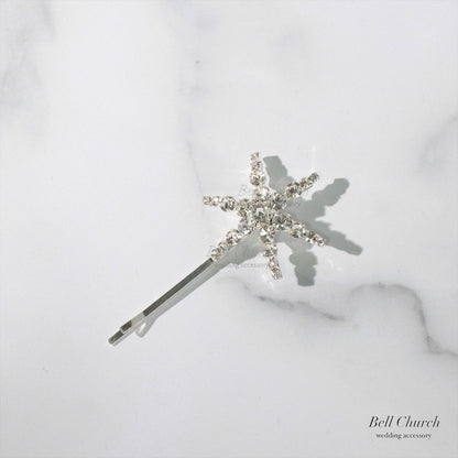 ヘッドピース　4本セット | ビジュー | 星&月モチーフ | シルバー | (BC-H54)【結婚式　アクセサリー　ヘッドドレス　ヘアアクセサリー】