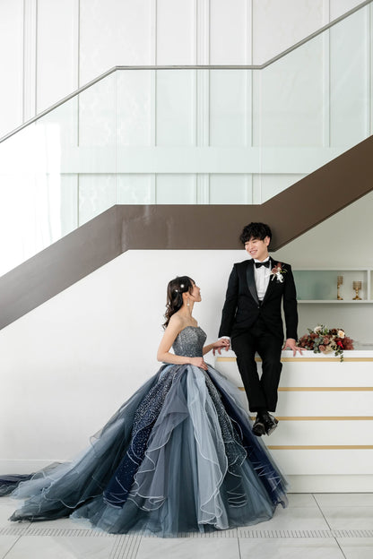 ヘッドピース　7点セット | ジルコニア | 星&月モチーフ | シルバー | (BC-H57)【結婚式　アクセサリー　ヘッドドレス　ヘアアクセサリー】