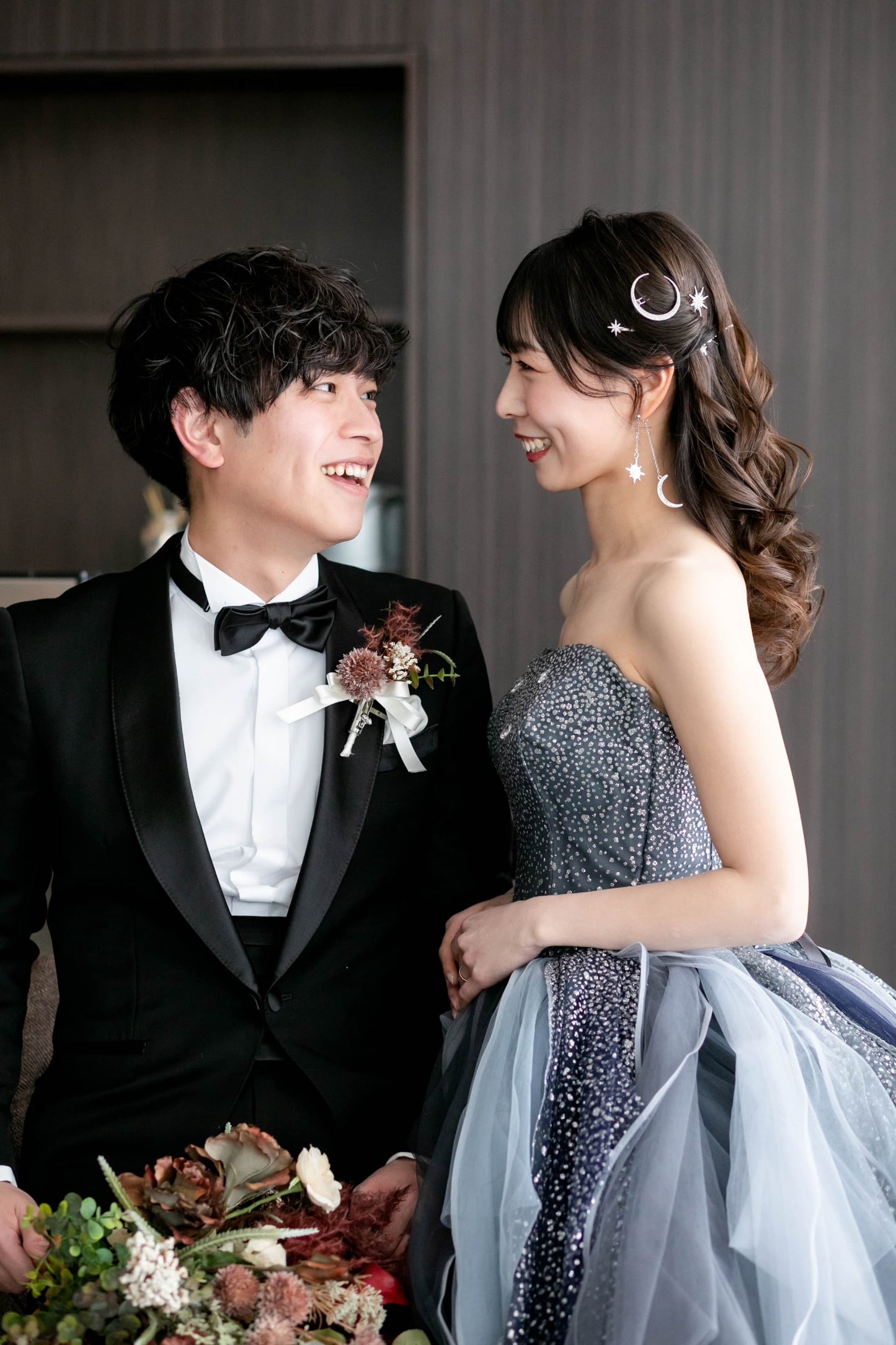 ヘッドピース　7点セット | ジルコニア | 星&月モチーフ | シルバー | (BC-H57)【結婚式　アクセサリー　ヘッドドレス　ヘアアクセサリー】