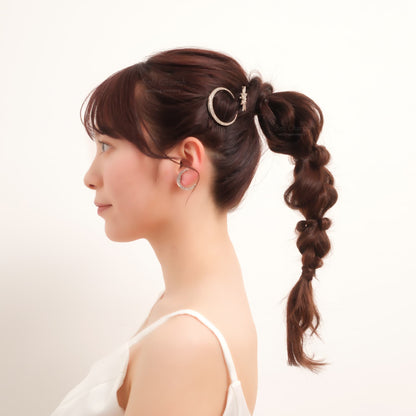 ヘッドピース　7点セット | ジルコニア | 星&月モチーフ | シルバー | (BC-H57)【結婚式　アクセサリー　ヘッドドレス　ヘアアクセサリー】