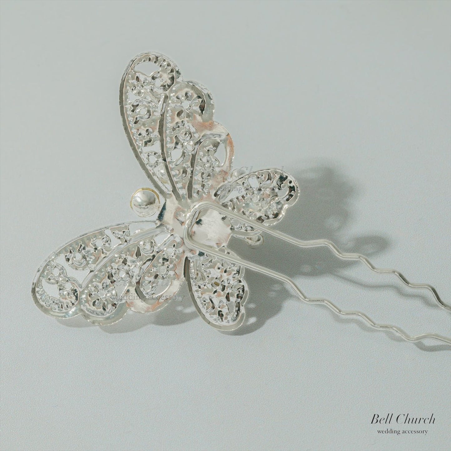 ヘッドピース　6点セット | パール | 蝶モチーフ | シルバー | (BC-H58)【結婚式　アクセサリー　ヘッドドレス　ヘアアクセサリー】