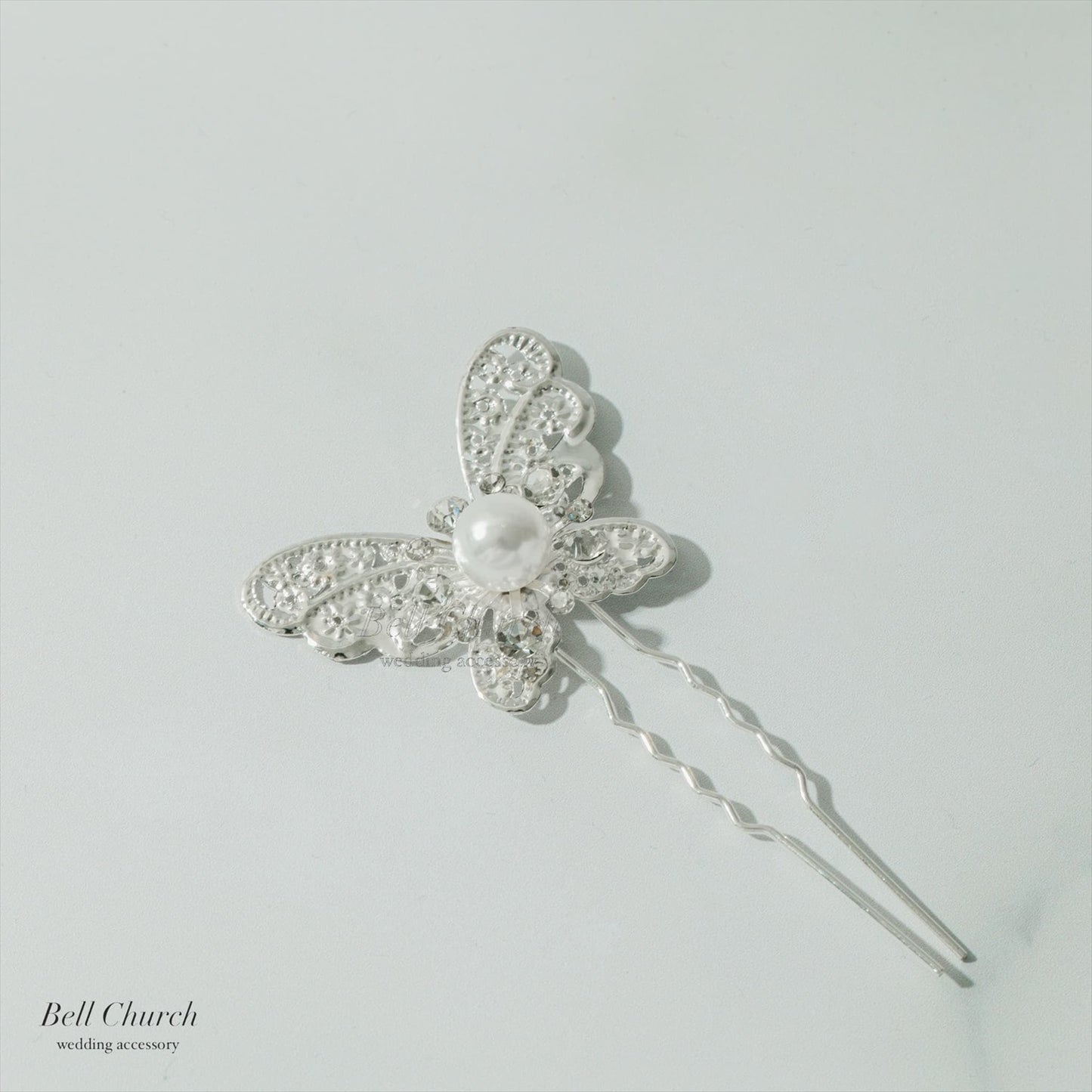 ヘッドピース　6点セット | パール | 蝶モチーフ | シルバー | (BC-H58)【結婚式　アクセサリー　ヘッドドレス　ヘアアクセサリー】