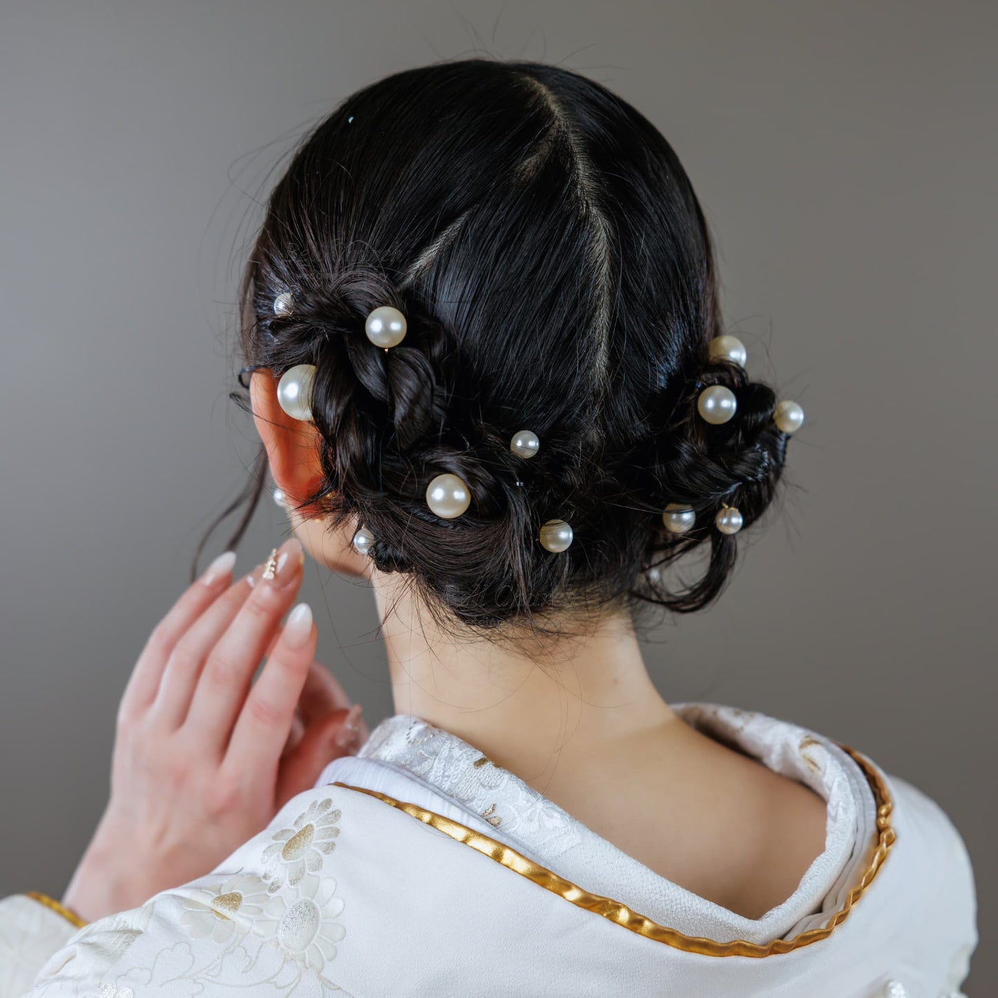 ヘッドピース　18本セット | パール | ホワイト×ゴールド | (BC-H59)【結婚式　アクセサリー　ヘッドドレス　ヘアアクセサリー】