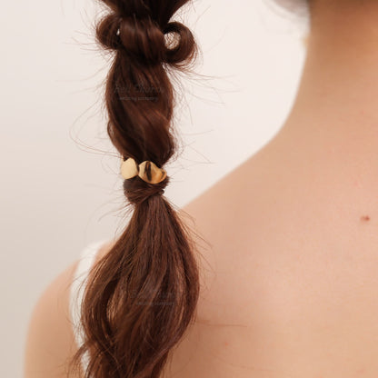 ヘアカフ 3点セット ヘアポニー ポニーフック お花 フラワー ペタル メタル ストーン ミニカフ｜ゴールド (BC-H62)【結婚式　アクセサリー　ヘアアクセサリー　ヘアカフ】