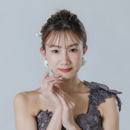 ヘアコーム｜ビーズ ｜フラワー お花モチーフ リーフ 葉っぱモチーフ｜シルバー (BC-H73)【結婚式　アクセサリー　ヘッドドレス　ヘアアクセサリー】
