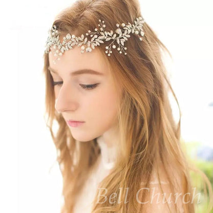 小枝アクセサリー ビジュー シルバー (BC-H7)｜ウェディングアクセサリー【結婚式　アクセサリー　ヘッドドレス　ヘアアクセサリー】