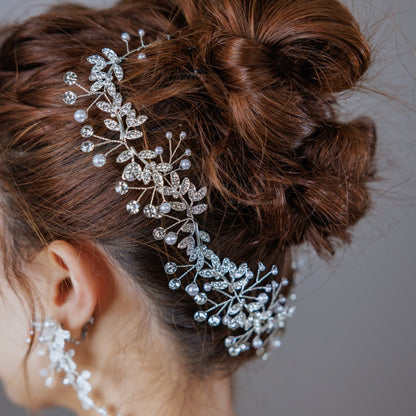 小枝アクセサリー ビジュー シルバー (BC-H7)｜ウェディングアクセサリー【結婚式　アクセサリー　ヘッドドレス　ヘアアクセサリー】