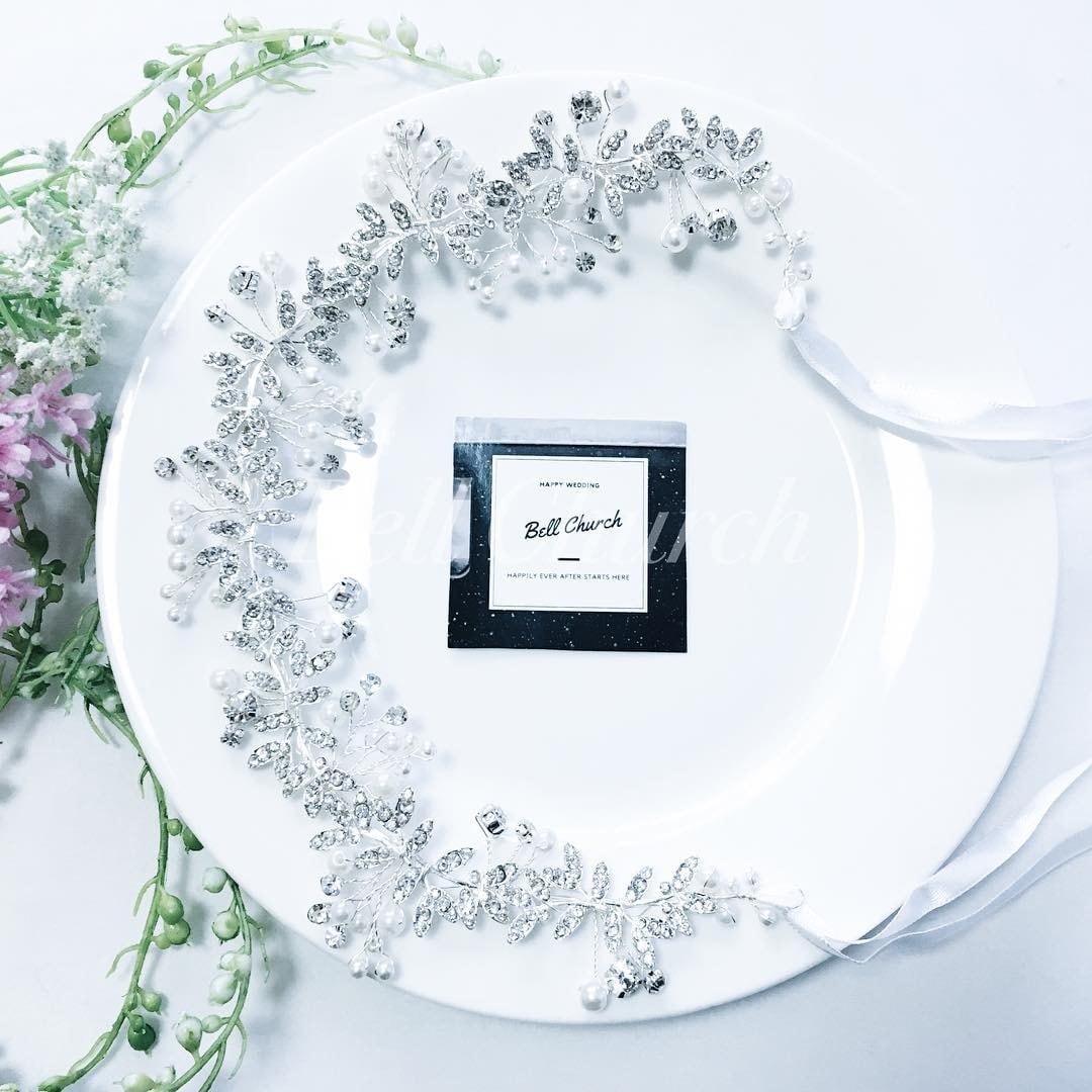 小枝アクセサリー ビジュー シルバー (BC-H7)｜ウェディングアクセサリー【結婚式　アクセサリー　ヘッドドレス　ヘアアクセサリー】