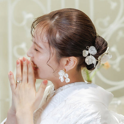 ヘッドドレス｜お花 フラワーモチーフ｜シルバー (BC-H81)【結婚式　アクセサリー　ヘッドドレス　ヘアアクセサリー】