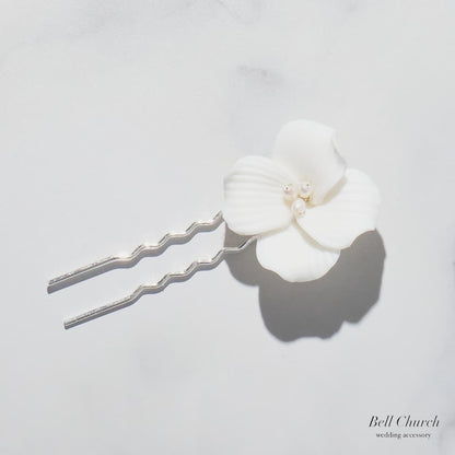 ヘッドピース 5点セット｜パール｜お花 フラワーモチーフ｜シルバー×ホワイト(BC-H87)【結婚式　アクセサリー　ヘッドピース　ヘアアクセサリー】