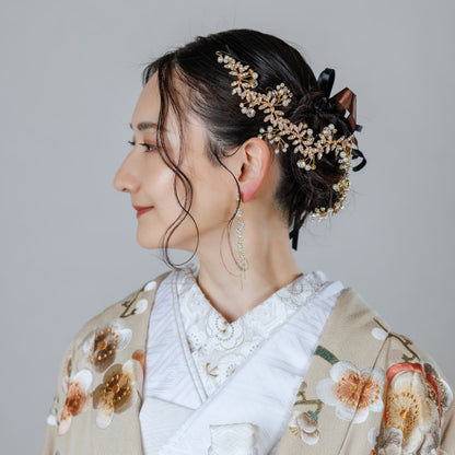 小枝アクセサリー ビジュー ゴールド (BC-H8)｜ウェディングアクセサリー【結婚式　アクセサリー　ヘッドドレス　ヘアアクセサリー】
