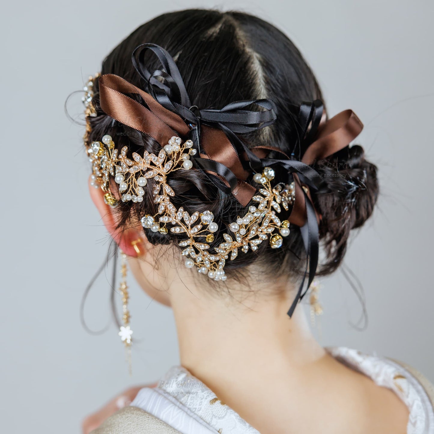 小枝アクセサリー ビジュー ゴールド (BC-H8)｜ウェディングアクセサリー【結婚式　アクセサリー　ヘッドドレス　ヘアアクセサリー】