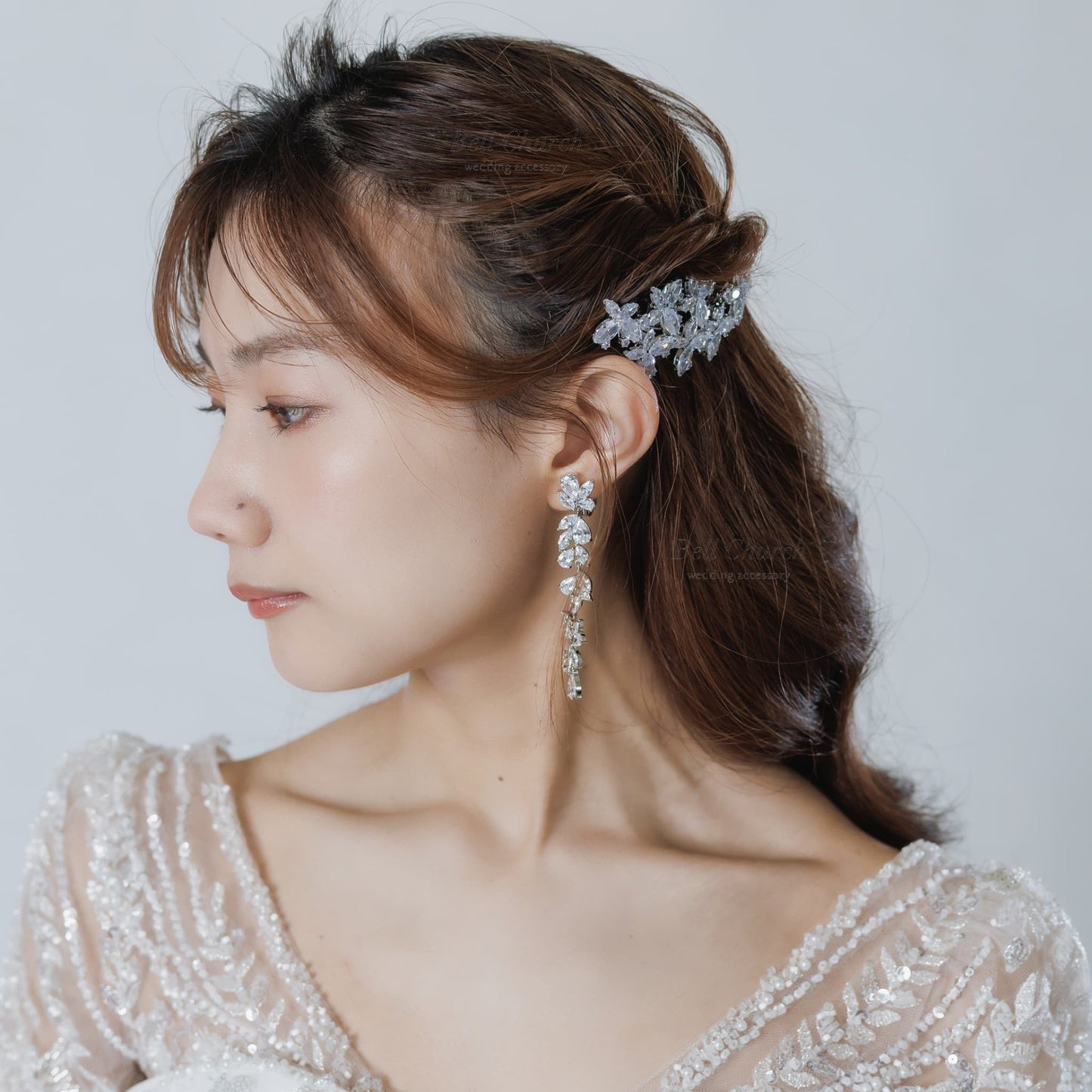 ウエディング ヘアコーム｜ジルコニア｜バタフライ 蝶々モチーフ｜シルバー(BC-H92)【結婚式　アクセサリー　ヘッドドレス　ヘアアクセサリー】