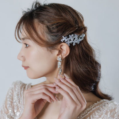 ウエディング ヘアコーム｜ジルコニア｜バタフライ 蝶々モチーフ｜シルバー(BC-H92)【結婚式　アクセサリー　ヘッドドレス　ヘアアクセサリー】