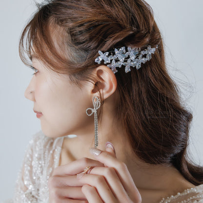 ウエディング ヘアコーム｜ジルコニア｜バタフライ 蝶々モチーフ｜シルバー(BC-H92)【結婚式　アクセサリー　ヘッドドレス　ヘアアクセサリー】
