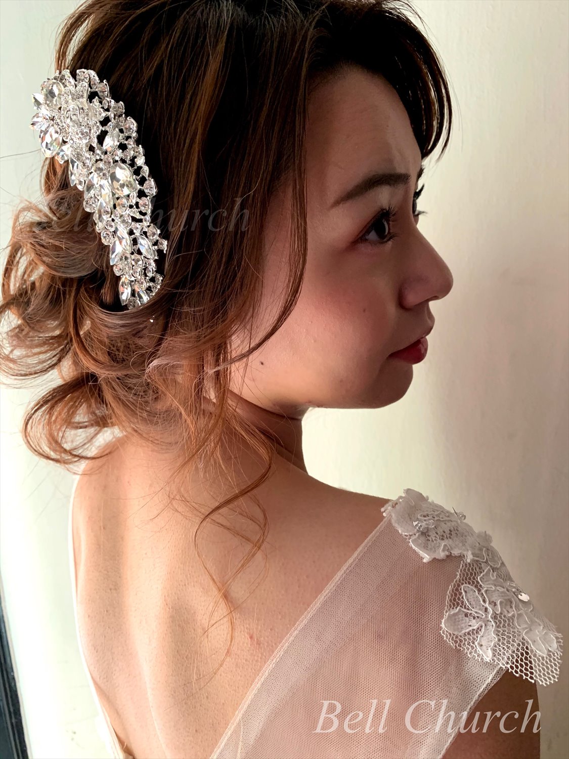 ヘアコーム  ビジュー シルバー (BC-H9)｜ブライダルアクセサリー【結婚式　アクセサリー　ヘアコーム　ヘアアクセサリー】