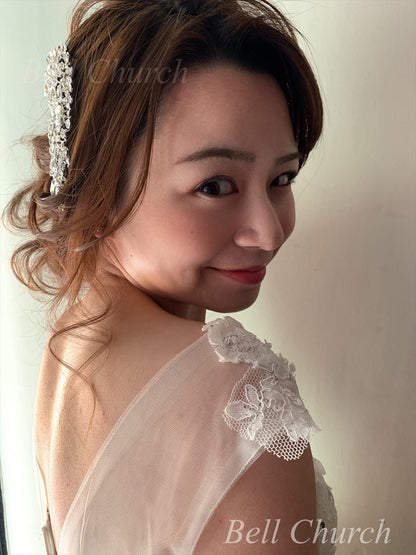 ヘアコーム  ビジュー シルバー (BC-H9)｜ブライダルアクセサリー【結婚式　アクセサリー　ヘアコーム　ヘアアクセサリー】