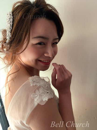 ヘアコーム  ビジュー シルバー (BC-H9)｜ブライダルアクセサリー【結婚式　アクセサリー　ヘアコーム　ヘアアクセサリー】