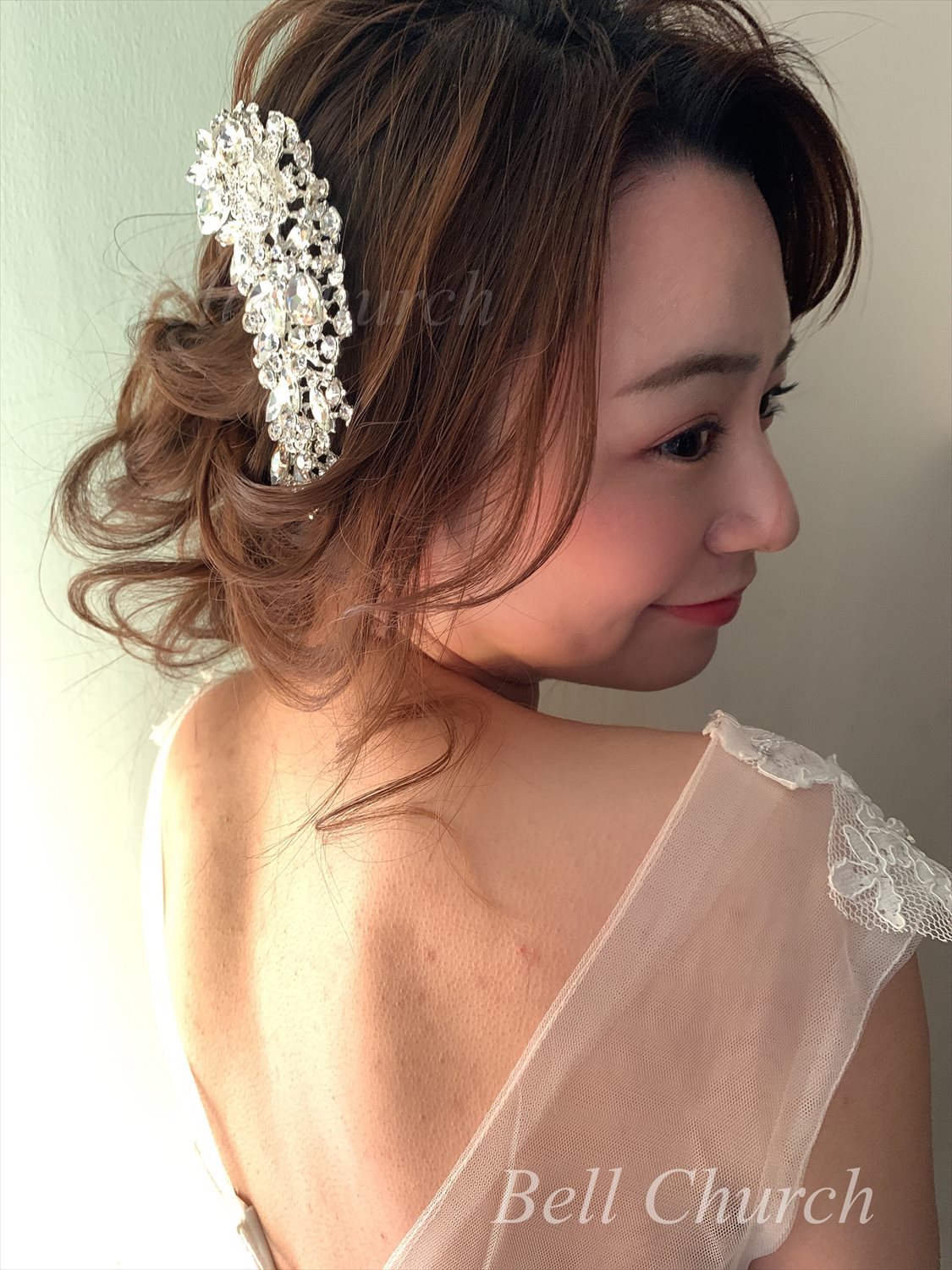 ヘアコーム  ビジュー シルバー (BC-H9)｜ブライダルアクセサリー【結婚式　アクセサリー　ヘアコーム　ヘアアクセサリー】