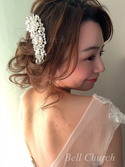 ヘアコーム  ビジュー シルバー (BC-H9)｜ブライダルアクセサリー【結婚式　アクセサリー　ヘアコーム　ヘアアクセサリー】