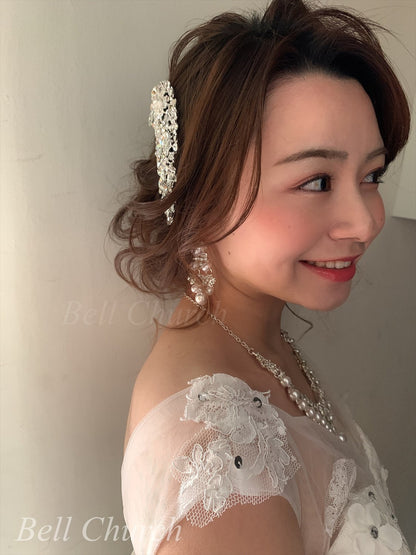 ヘアコーム  ビジュー シルバー (BC-H9)｜ブライダルアクセサリー【結婚式　アクセサリー　ヘアコーム　ヘアアクセサリー】