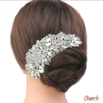 ヘアコーム  ビジュー シルバー (BC-H9)｜ブライダルアクセサリー【結婚式　アクセサリー　ヘアコーム　ヘアアクセサリー】