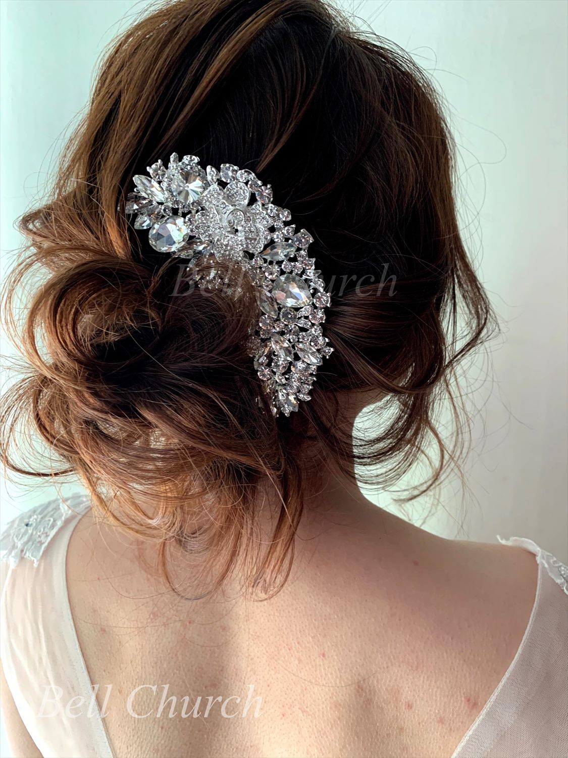 ヘアコーム  ビジュー シルバー (BC-H9)｜ブライダルアクセサリー【結婚式　アクセサリー　ヘアコーム　ヘアアクセサリー】