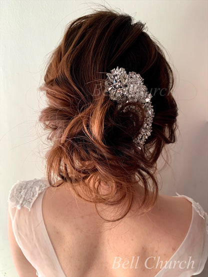 ヘアコーム  ビジュー シルバー (BC-H9)｜ブライダルアクセサリー【結婚式　アクセサリー　ヘアコーム　ヘアアクセサリー】