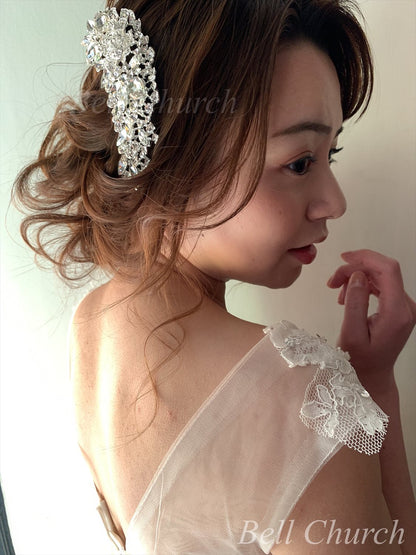 ヘアコーム  ビジュー シルバー (BC-H9)｜ブライダルアクセサリー【結婚式　アクセサリー　ヘアコーム　ヘアアクセサリー】