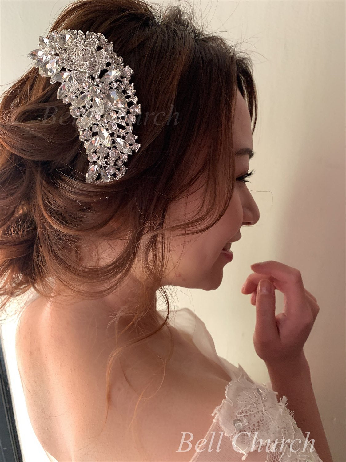 ヘアコーム  ビジュー シルバー (BC-H9)｜ブライダルアクセサリー【結婚式　アクセサリー　ヘアコーム　ヘアアクセサリー】