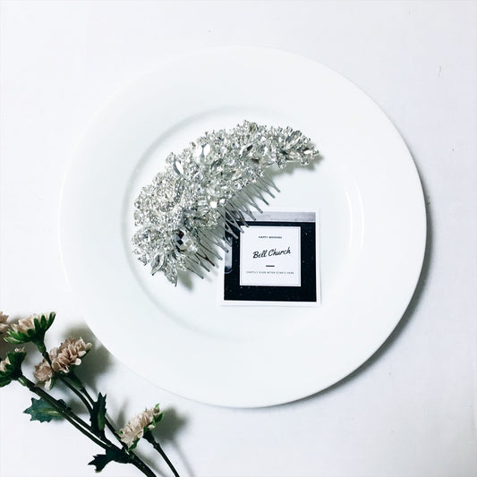 ヘアコーム  ビジュー シルバー (BC-H9)｜ブライダルアクセサリー【結婚式　アクセサリー　ヘアコーム　ヘアアクセサリー】