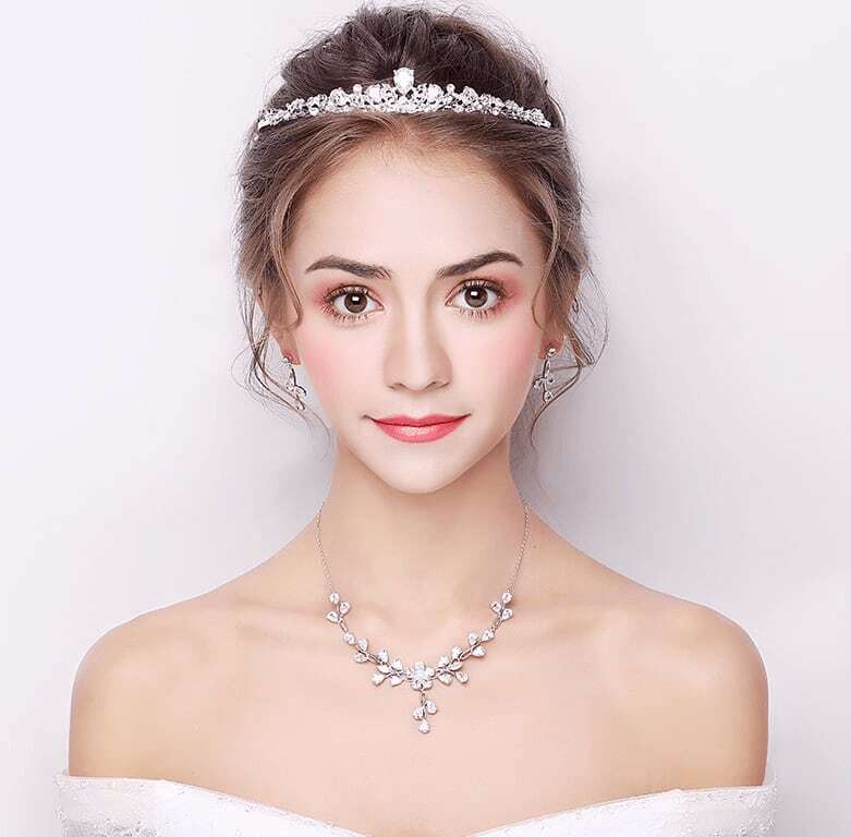 ネックレス & ピアス / イヤリング 2点セット (BC-PN10)｜ウェディングアクセサリー【結婚式　アクセサリー　ピアス　イヤリング　ネックレス】