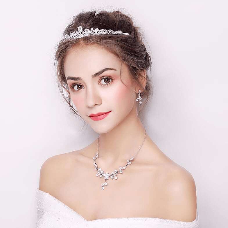 ネックレス & ピアス / イヤリング 2点セット (BC-PN10)｜ウェディングアクセサリー【結婚式　アクセサリー　ピアス　イヤリング　ネックレス】