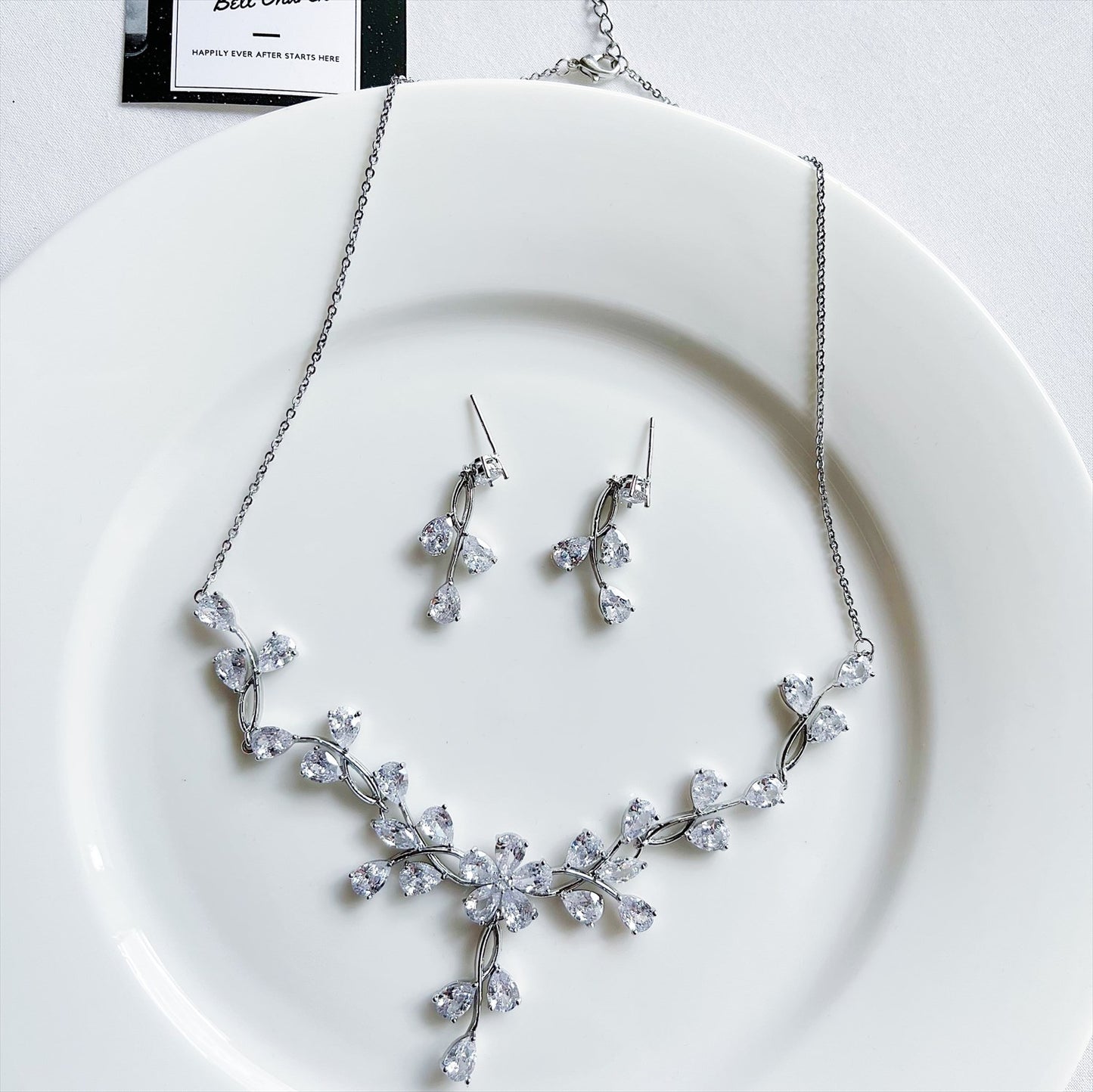 ネックレス & ピアス / イヤリング 2点セット (BC-PN10)｜ウェディングアクセサリー【結婚式　アクセサリー　ピアス　イヤリング　ネックレス】